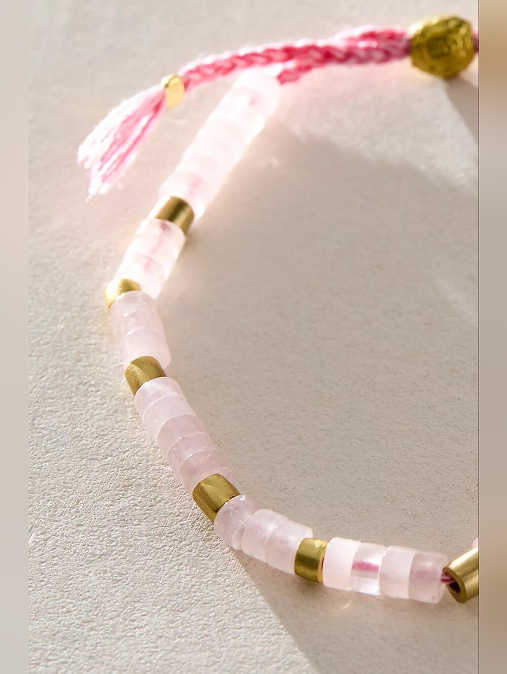 Sun Moon Rain Anklet In Pink Mother Of Pearl